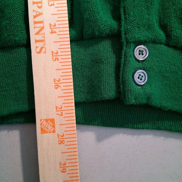 Vintage Izod Lacoste Cardigan Men's Green Button Front Acrylic Sweater Size XL - Picture 14 of 14